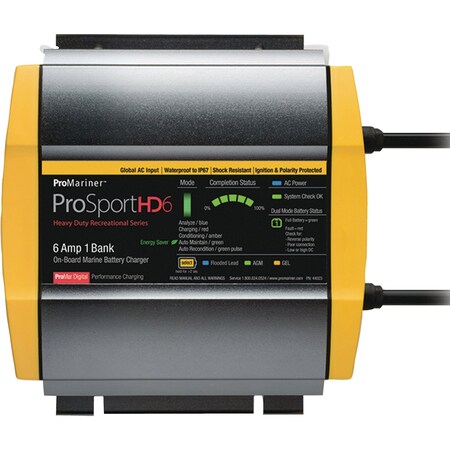 Promariner ProMariner 44023 Prosporthd Series Global Batttery Charger, 6 Amps, 1 Bank 44023